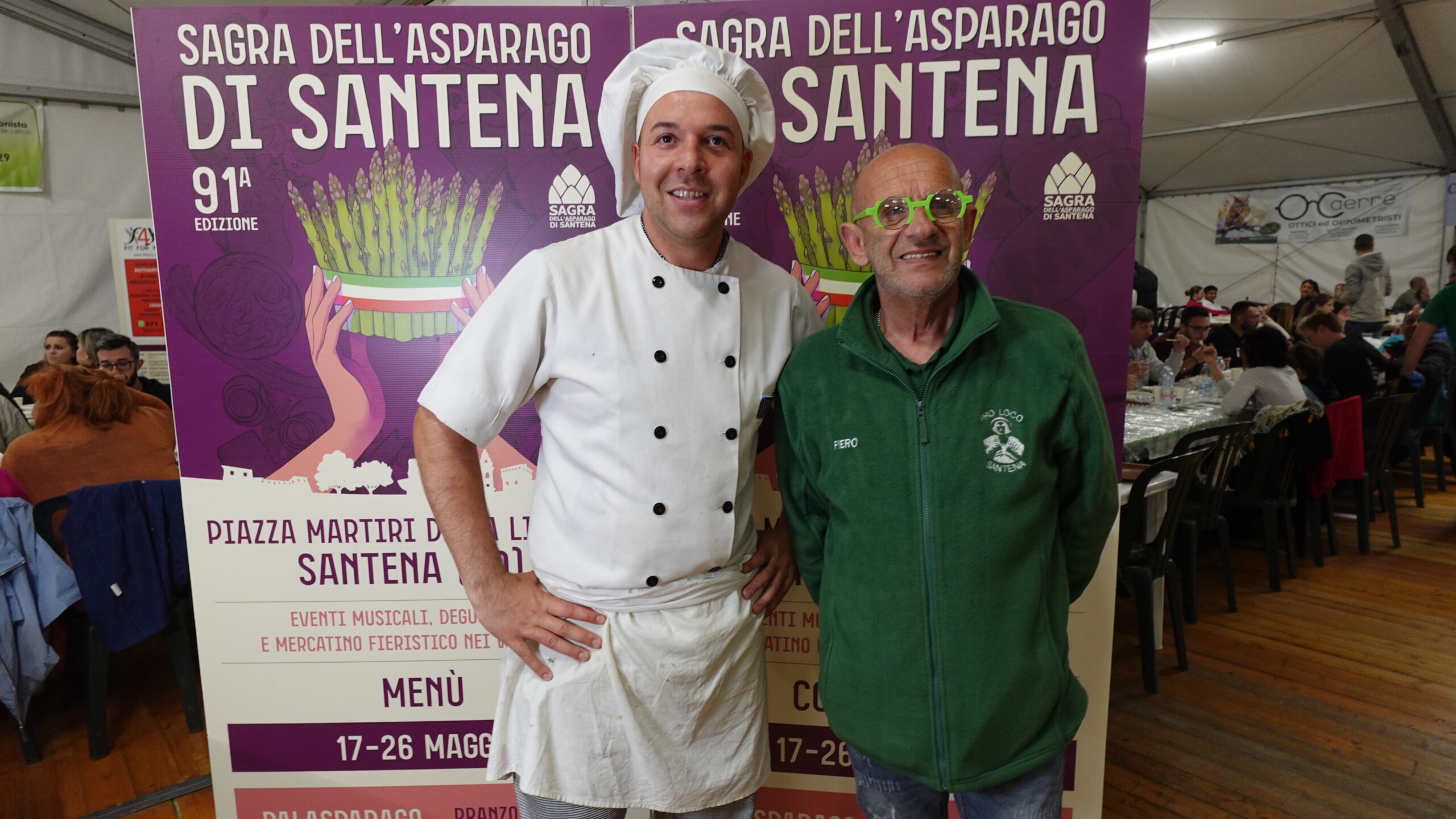 Lo chef Mauro Bosco con Pier Matteo Varrone, presidnete della Pro Loco Santena